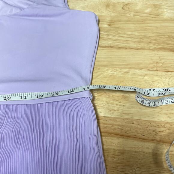 Calvin Klein NWT Solid-Hued Ruffle A-Line Midi Dress Size XS Opal Purple Chiffon - Picture 7 of 8